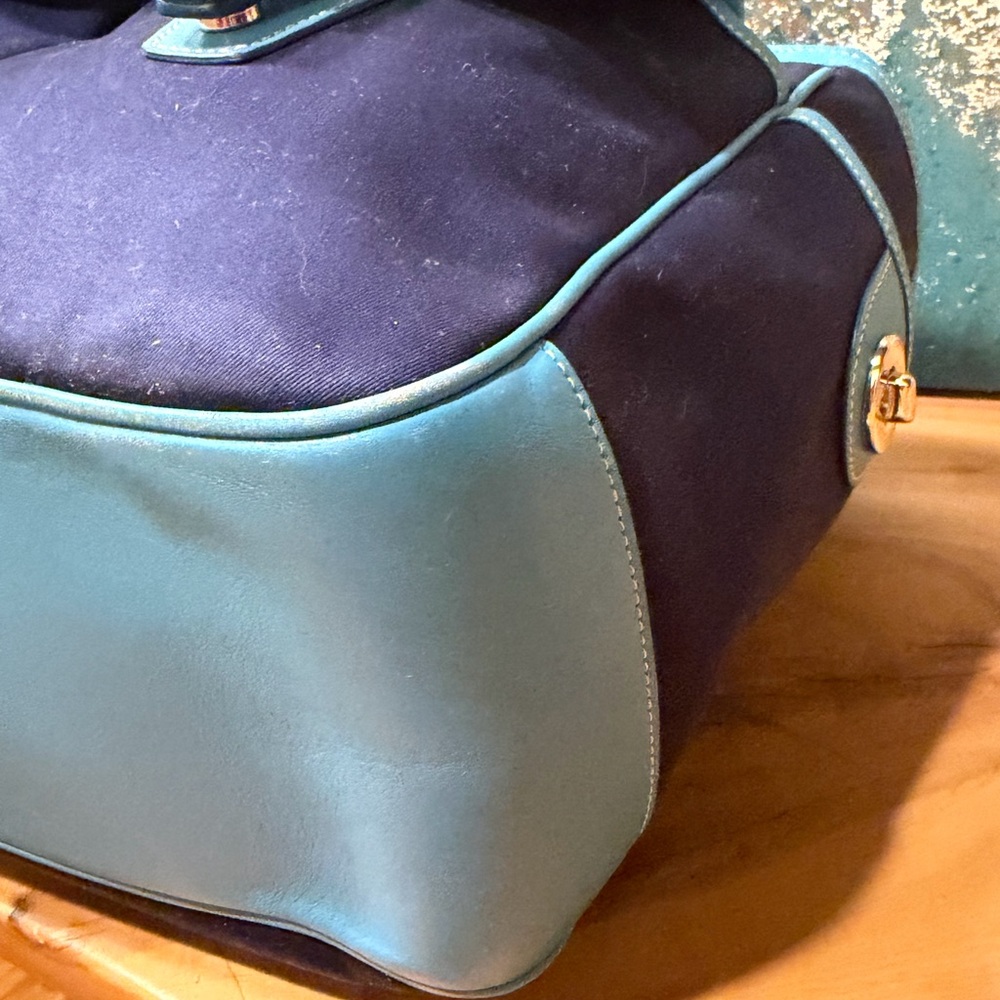 Coach Hamptons Twill Garden Tote Bag #6734 - Deep Marine Navy Blue - Picture 12 of 16